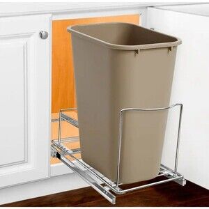 Lynk Professional Sliding Pull Out for Kitchen Garbage Bin: Chrome-Plated